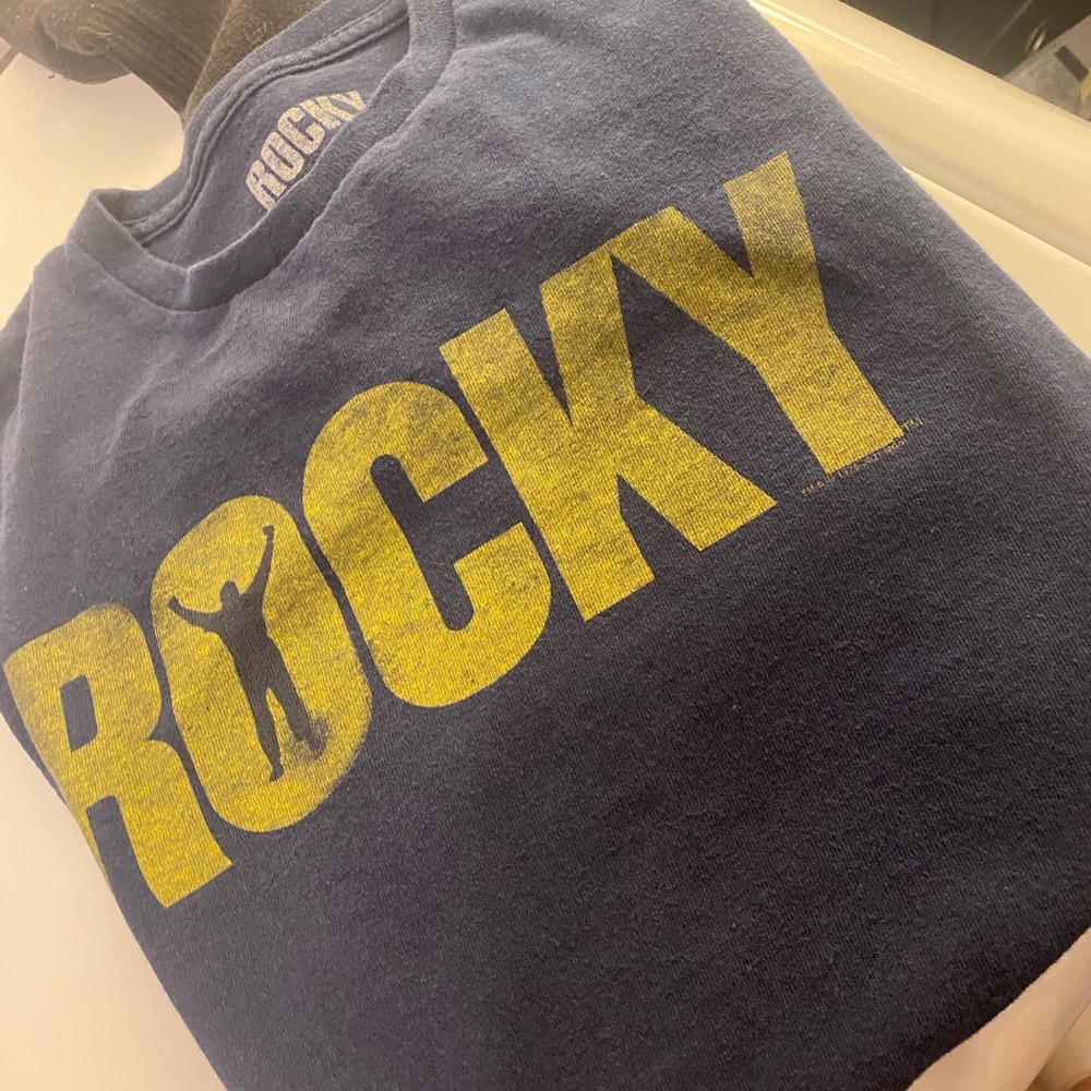 Rocky Kids Tee in Navy and Yellow
